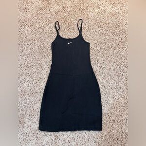Nike Women's NSW Essential Ribbed Bodycon Bold Mini Dress Black  XS Embroidered